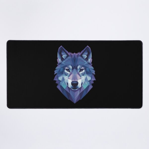 Item preview, Geometric Wolf Low Poly Art Blue Purple Wolf Head Modern Animal Design designed and sold by Jt41.
