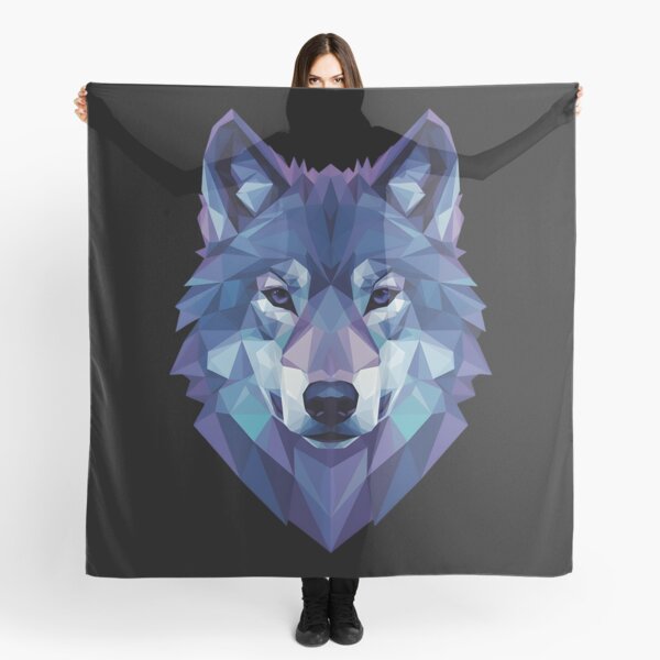 Item preview, Geometric Wolf Low Poly Art Blue Purple Wolf Head Modern Animal Design designed and sold by Jt41.