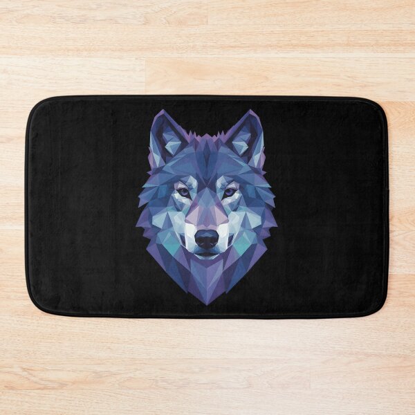 Item preview, Geometric Wolf Low Poly Art Blue Purple Wolf Head Modern Animal Design designed and sold by Jt41.