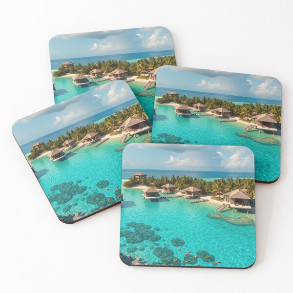 Item preview, Luxury Tropical Villas Above Crystal Clear Water designed and sold by Vida e Arte.