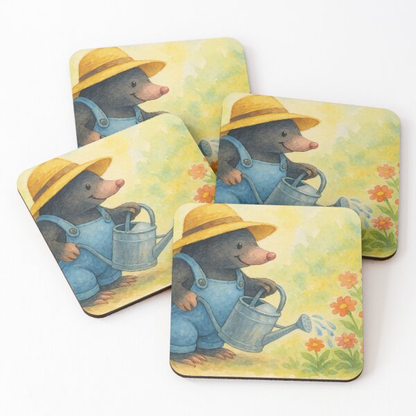 Item preview, Gardening Mole: An aesthetic watercolor illustration for nature lovers designed and sold by Mauswohn.