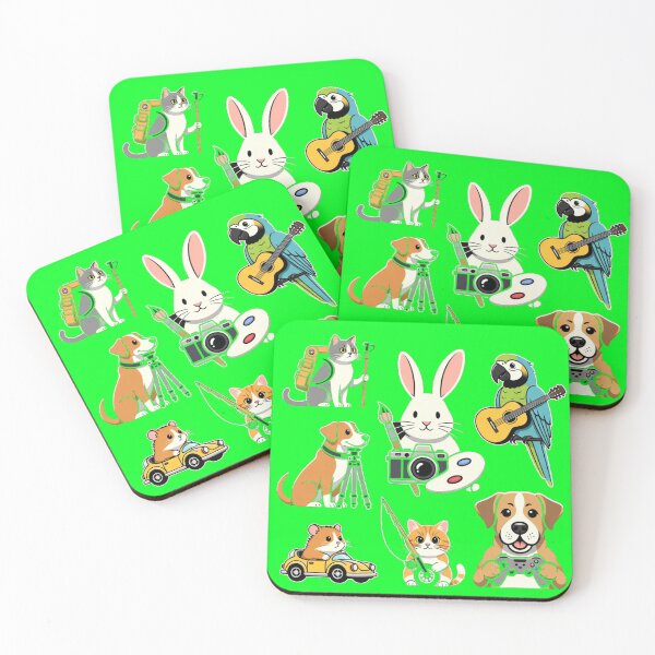 Item preview, Funny Pet Hobby Squad - Gamer Dog, Hiker Cat & Artist Bunny designed and sold by GenZFashion000.