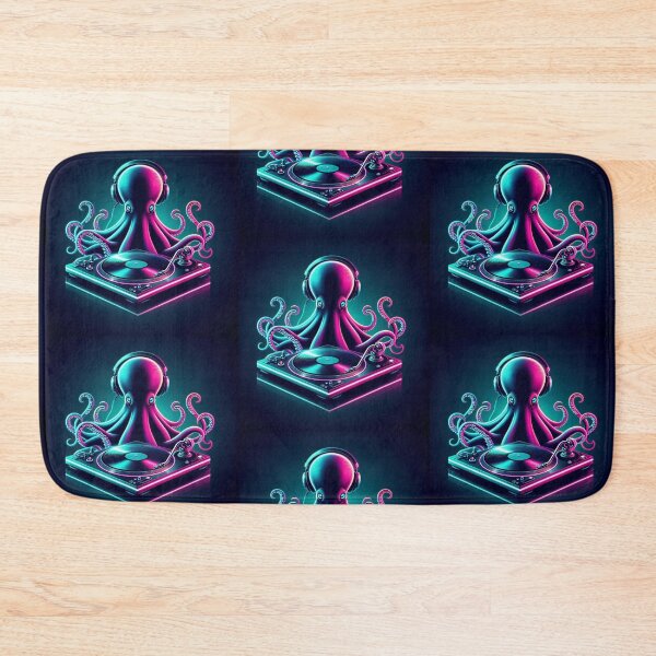 Item preview, DJ Octopus – Neon Music Vibes Illustration designed and sold by Dogandesighn.