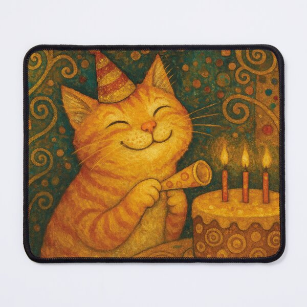 Item preview, Happy birthday cat: Aesthetic illustration with cake and candles designed and sold by Mauswohn.