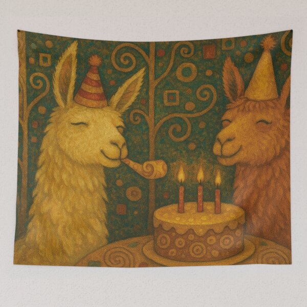 Item preview, Celebrating alpacas with cake: Aesthetic illustration for a birthday designed and sold by Mauswohn.