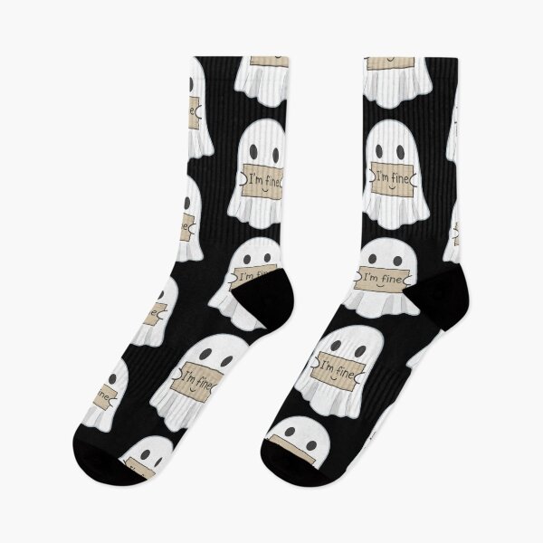 Item preview, I’m Fine Ghost – Cute & Emotional Cartoon Design designed and sold by Dogandesighn.