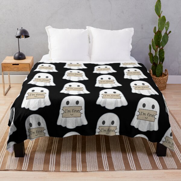 Item preview, I’m Fine Ghost – Cute & Emotional Cartoon Design designed and sold by Dogandesighn.