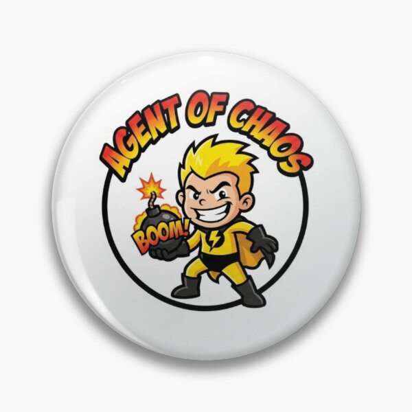 Item preview, Agent of Chaos – Funny Cartoon Villain Hero Sticker designed and sold by Imaginarium of Chaos falcon88 .