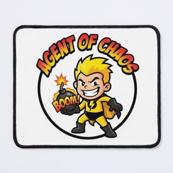 Item preview, Agent of Chaos – Funny Cartoon Villain Hero Sticker designed and sold by Imaginarium of Chaos falcon88 .