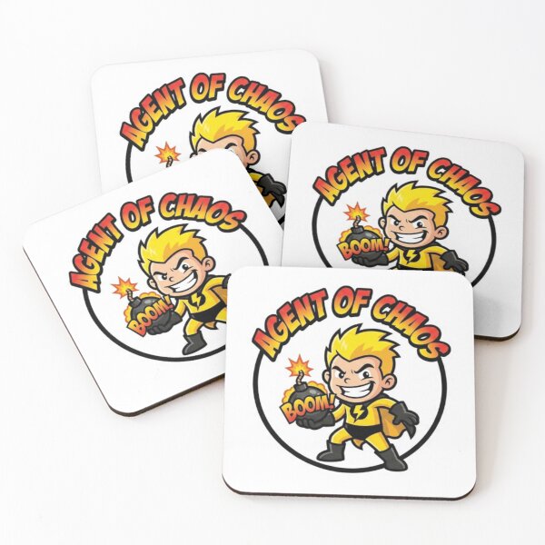 Item preview, Agent of Chaos – Funny Cartoon Villain Hero Sticker designed and sold by Imaginarium of Chaos falcon88 .