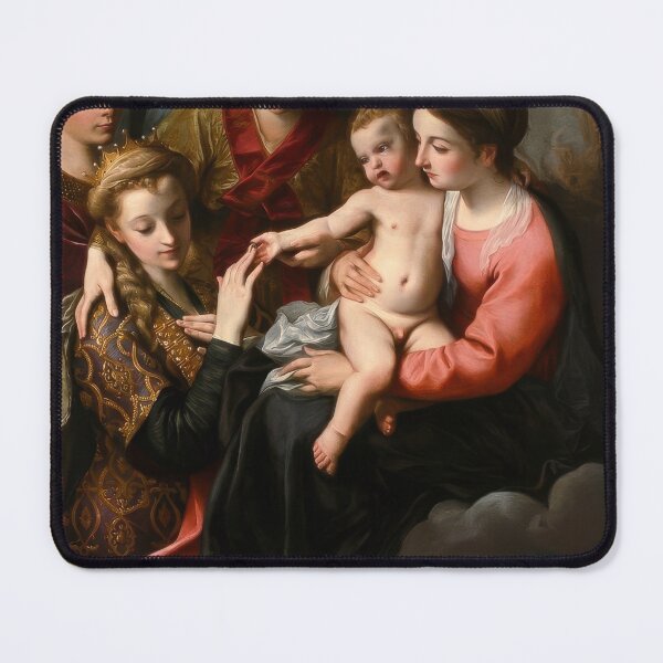 Item preview, Mystic Marriage Saint Catherine by Annibale Carracci Painting designed and sold by TheSoulOfArt.