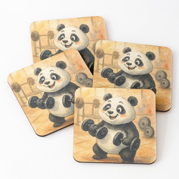 Item preview, Panda strength training: Aesthetic watercolor illustration for fitness fans designed and sold by Mauswohn.