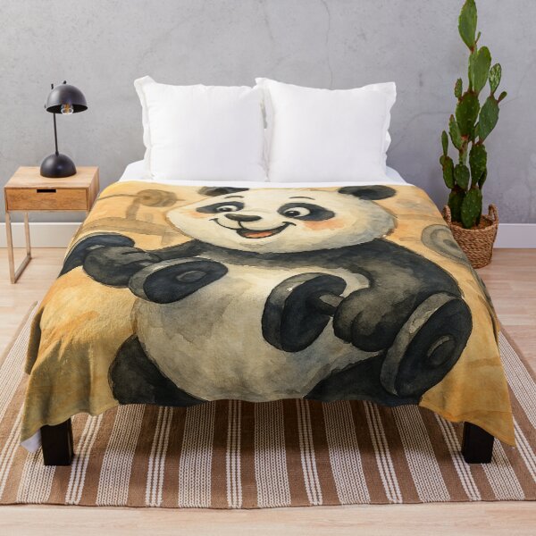Item preview, Panda strength training: Aesthetic watercolor illustration for fitness fans designed and sold by Mauswohn.