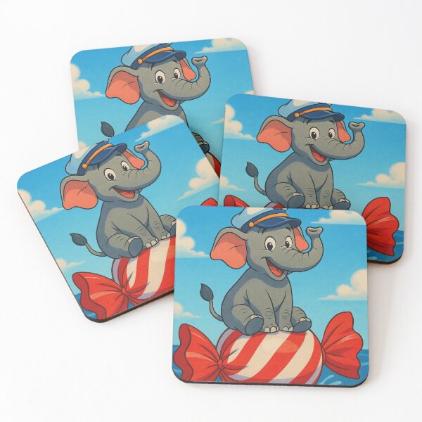 Item preview, Little elephant captain on a candy: Aesthetic children's room illustration designed and sold by Mauswohn.