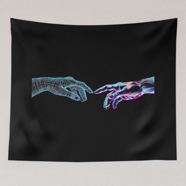 Item preview, Digital Meets Human – Futuristic Tech Connection Art for Innovators & AI Lovers designed and sold by Bright Nest Studio.
