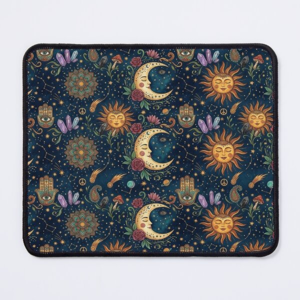 Item preview, Celestial Sun Moon Stars Patchwork | Vintage Cosmic Astrology Collage designed and sold by flowerpower999.