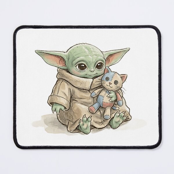 Item preview, BABY YODA WITH CAT PLUSHIE designed and sold by LIS AND MELIVERSO.