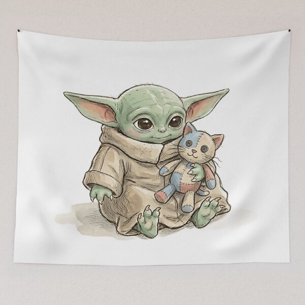Item preview, BABY YODA WITH CAT PLUSHIE designed and sold by LIS AND MELIVERSO.