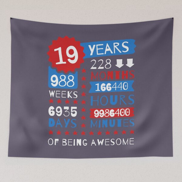 Item preview, 19 Years Of Being Awesome - Splendid 19th Birthday Gift Ideas designed and sold by MemWear.