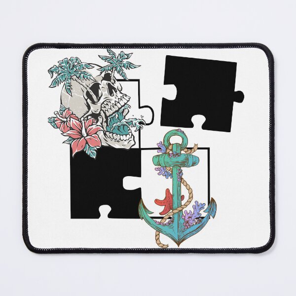 Item preview, Beach Skull with Palm Trees & Ocean Anchor – Retro Tropical Tattoo Graphic Tee & Sticker designed and sold by CeloneDesign69.