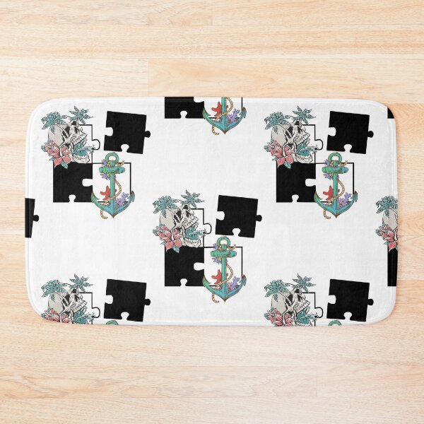 Item preview, Beach Skull with Palm Trees & Ocean Anchor – Retro Tropical Tattoo Graphic Tee & Sticker designed and sold by CeloneDesign69.