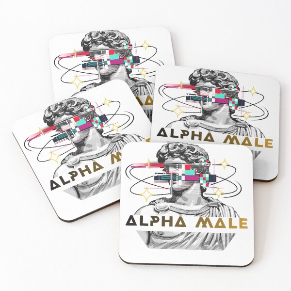 Item preview, Alpha Male Aesthetic Greek Bust with Digital Glitch – Retro Vaporwave Graphic Tee & Sticker designed and sold by CeloneDesign69.