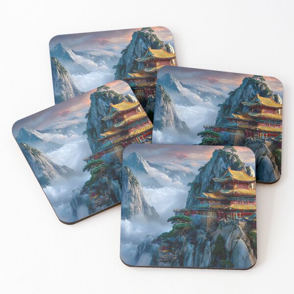 Item preview, Majestic Mountain Palace Surrounded by Misty Peaks designed and sold by Artessie.
