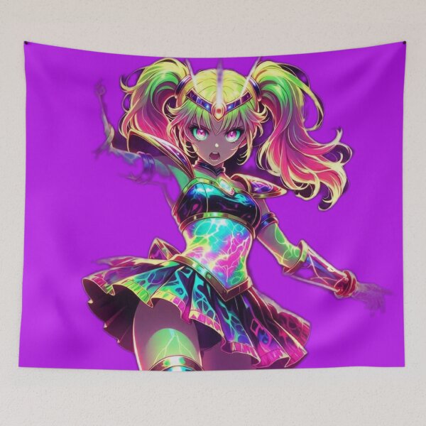 Item preview, Cyberpunk Magical Girl Overload – Neon Energy Aura & Explosive Glow designed and sold by RadaQueen.