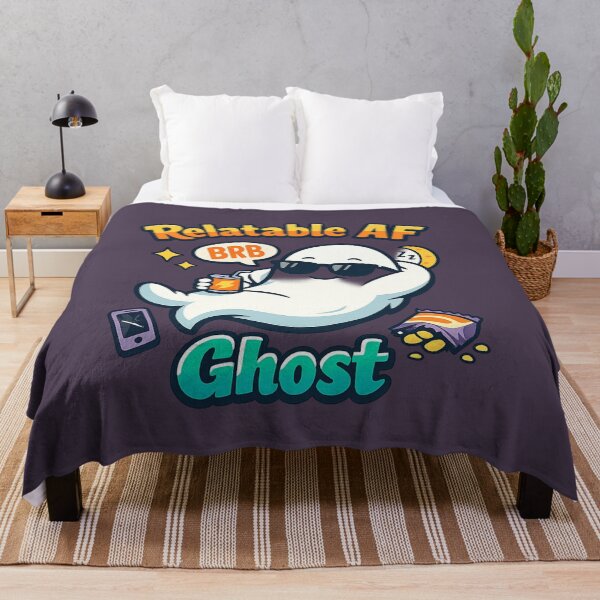 Item preview, Relatable AF Ghost | Cute Sarcastic BRB Meme Aesthetic illustration designed and sold by PopCulturePixel.