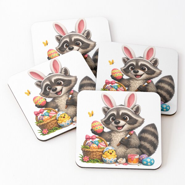 Item preview, Egg-cited Raccoon – Cute Easter Celebration Vibes designed and sold by RolMerch.
