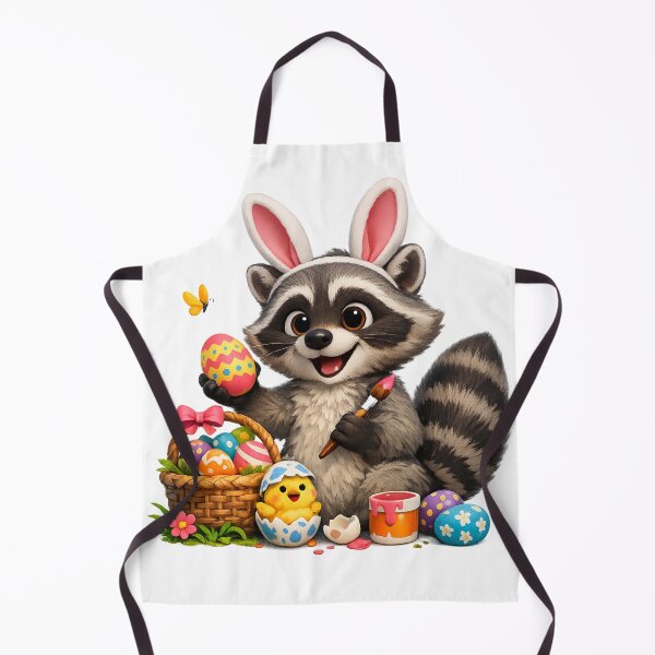 Item preview, Egg-cited Raccoon – Cute Easter Celebration Vibes designed and sold by RolMerch.