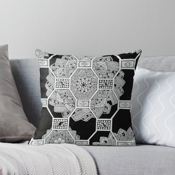 Item preview, Honeycomb Geometry: Black and White Hand-Drawn Mandala designed and sold by Srishti Khaiwal.