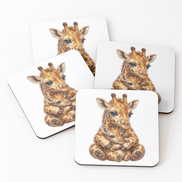 Item preview, Kawaii Giraffe Duo: Mommy and Baby Cuddling designed and sold by CHRIST5000.