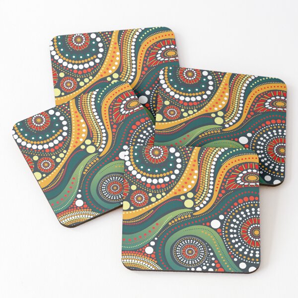 Item preview, Aboriginal Dot Painting Waterhole Green designed and sold by AboriginalartVI.