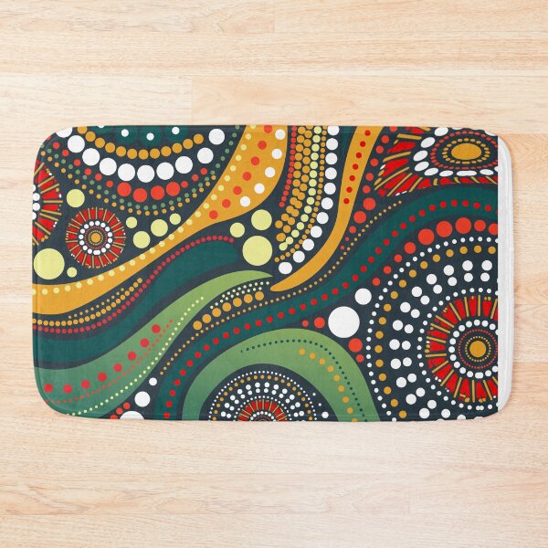 Item preview, Aboriginal Dot Painting Waterhole Green designed and sold by AboriginalartVI.