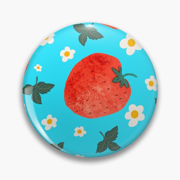 Item preview, Sweet Strawberry Meadows – Cute Fruit Pattern in Turqoise  designed and sold by NoemiMarozsan.