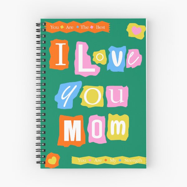 Item preview, I Love you Mom with torn paper effect typography   designed and sold by ItsMeSamad.