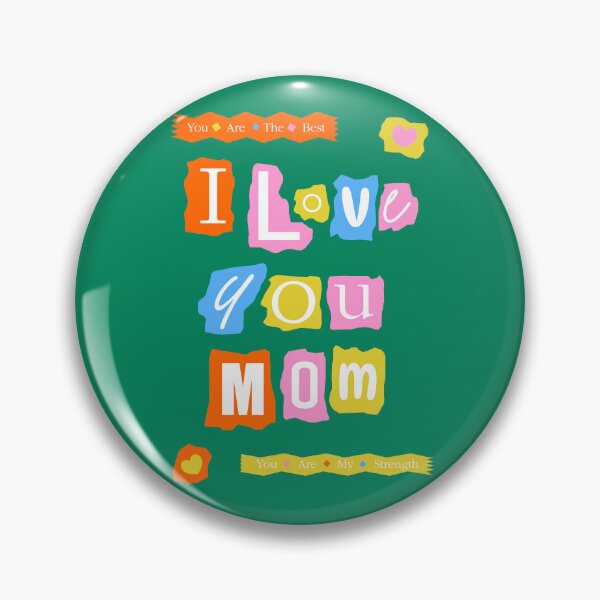 Item preview, I Love you Mom with torn paper effect typography   designed and sold by ItsMeSamad.