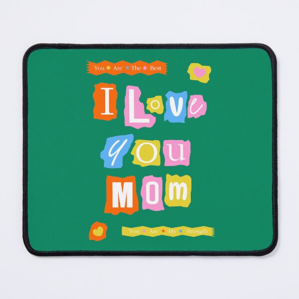 Item preview, I Love you Mom with torn paper effect typography   designed and sold by ItsMeSamad.