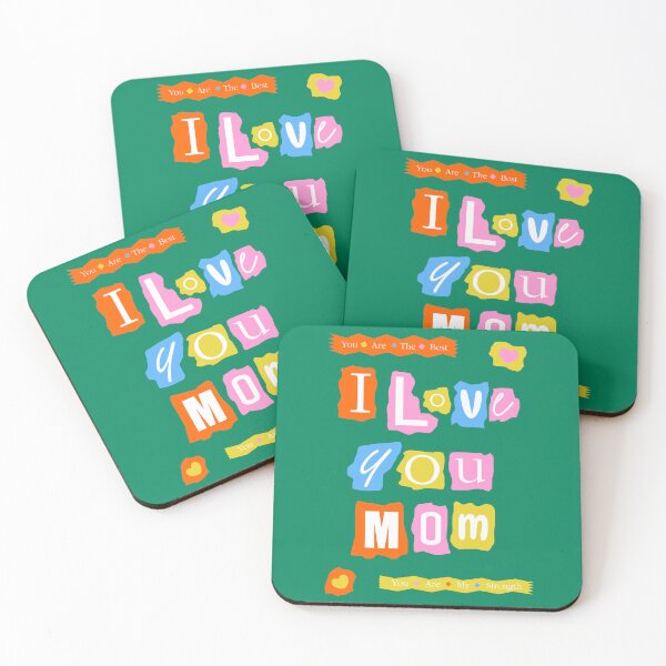 Item preview, I Love you Mom with torn paper effect typography   designed and sold by ItsMeSamad.
