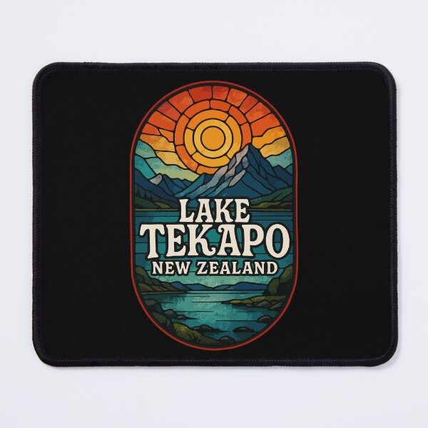 Item preview, Lake Tekapo New Zealand Stained Glass Art Travel designed and sold by TomFrontierArt.