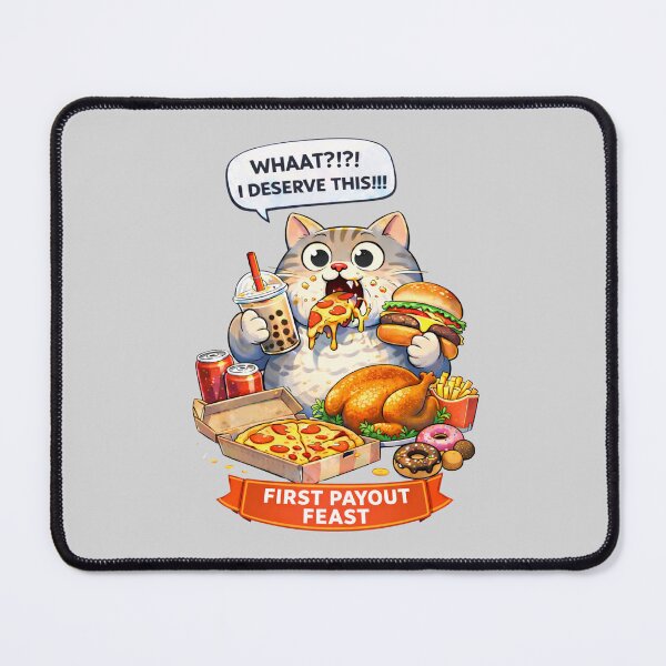 Item preview, First Payout Feast Funny Cat – Creator First Earnings Celebration, Online Seller Success Humor, Side Hustle Creator Life designed and sold by Mindworx21.