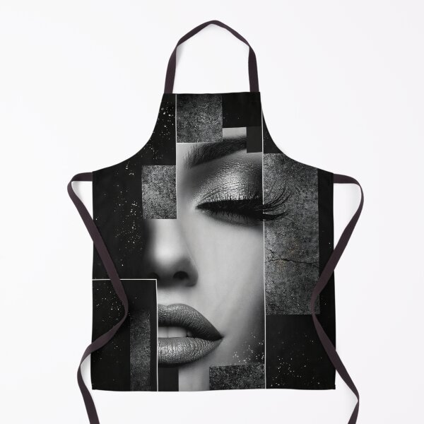 Item preview, Black & White Abstract Portrait – Geometric Collage Face Minimal Modern Art designed and sold by Kaleidoscope Print.