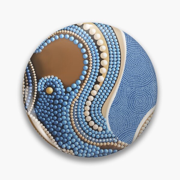 Item preview, Aboriginal Dot Painting Waterhole Blue designed and sold by AboriginalartVI.