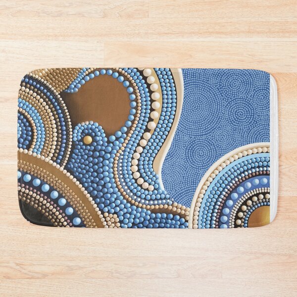 Item preview, Aboriginal Dot Painting Waterhole Blue designed and sold by AboriginalartVI.