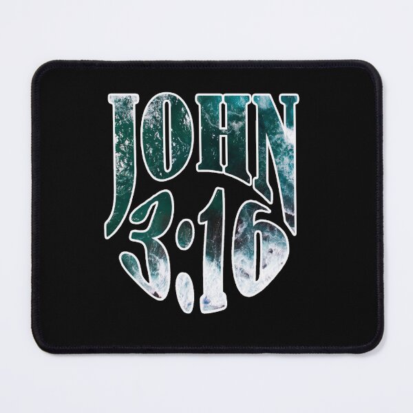 Artikelvorschau, Johannes 3,16 (blau) – Christliche Wortkunst mit Meereswellenmotiv | Vom Glauben inspiriertes Bibeldesign entworfen und verkauft von BbCherryT.