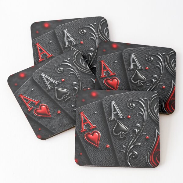 Item preview, Ace Playing Cards Close-Up – Black & Red Poker Aces Luxury Casino Art designed and sold by Kaleidoscope Print.