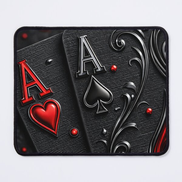 Item preview, Ace Playing Cards Close-Up – Black & Red Poker Aces Luxury Casino Art designed and sold by Kaleidoscope Print.