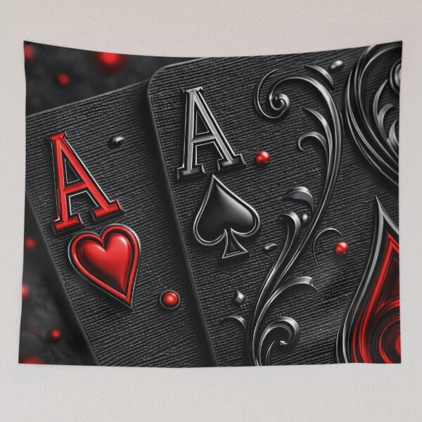 Item preview, Ace Playing Cards Close-Up – Black & Red Poker Aces Luxury Casino Art designed and sold by Kaleidoscope Print.