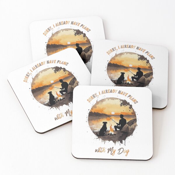 Item preview, Funny Fishing With Dog Camping Watercolor - Sorry I Have Plans With My Dog Quote" designed and sold by paws-peaks-adv.